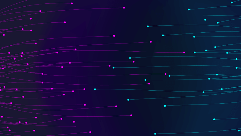 purple and blue connected dots and lines graphic